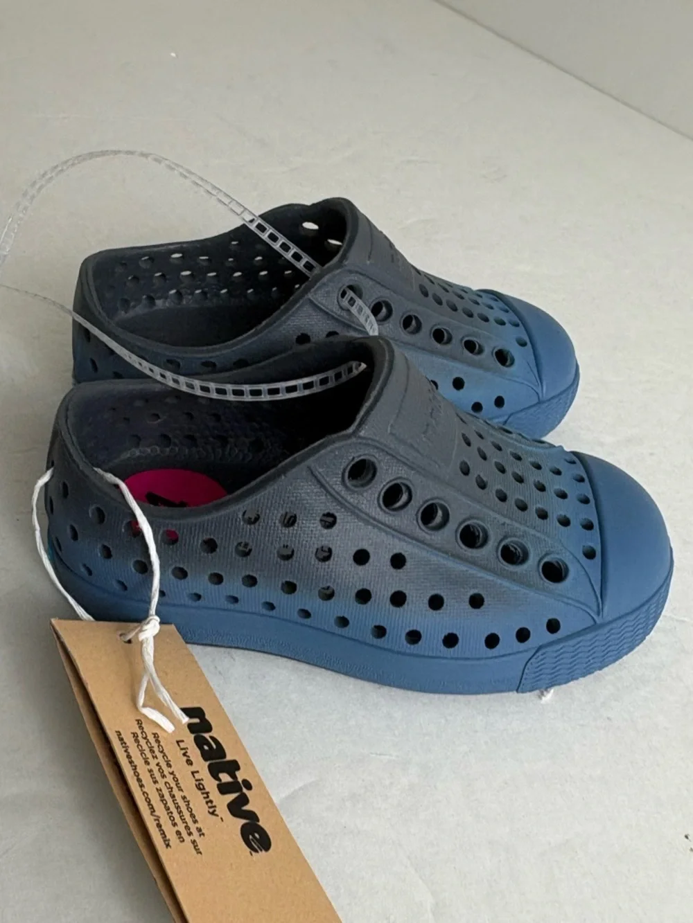 Native  Kids Navy Blue Ombré Perforated Slip-On Shoes